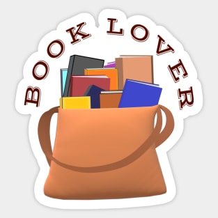 Book Lover Bag of Books (White Background) Sticker